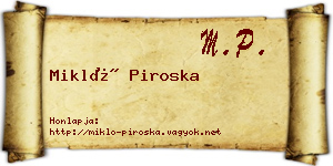 Mikló Piroska névjegykártya